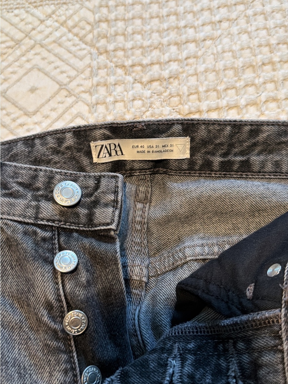 Zara Men's Black Washed Slim Straight Jeans